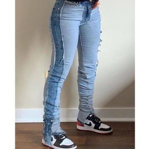 Split leg inside out jeans